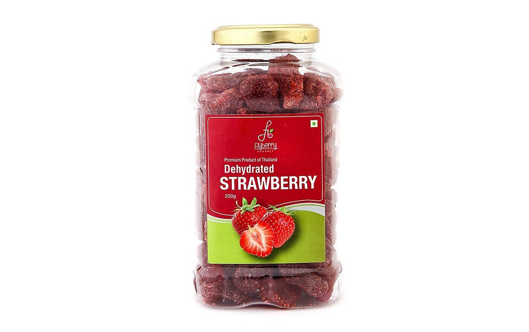 Flyberry Gourmet Dehydrated Strawberry    Jar  250 grams